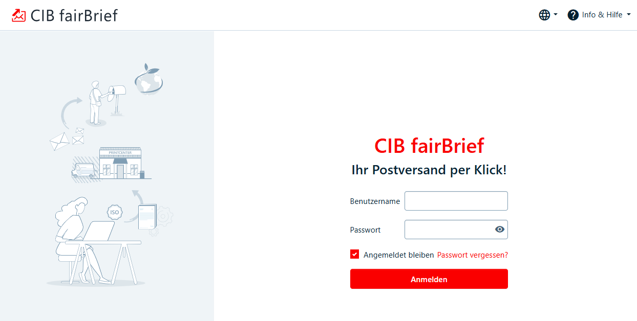 Anmeldeseite CIB fairBrief