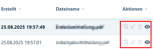 Aktionen zu Korrespondenzen